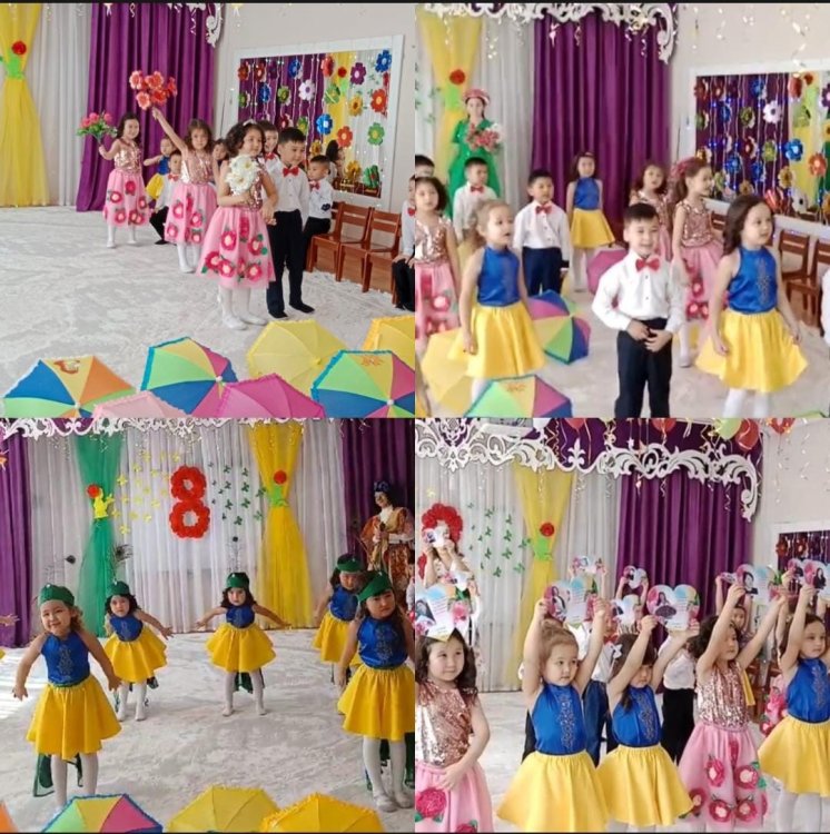 "8 наурыз" мерекесі "Қарлығаш", "Березка", "Солнышко", "Ботақан", "Шөжелер" топтары